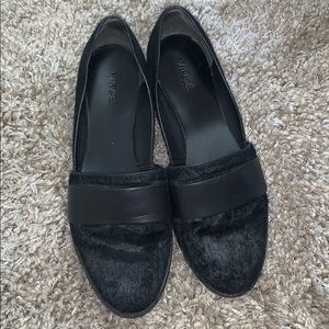 VINCE MAISON BLACK PONY HAIR FLATS